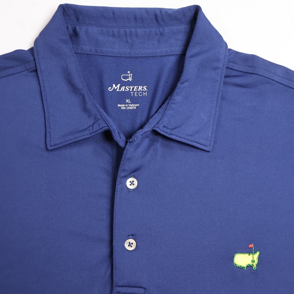 Masters Tech Mens XL Navy Blue Short Sleeve Golf Polo Shirt